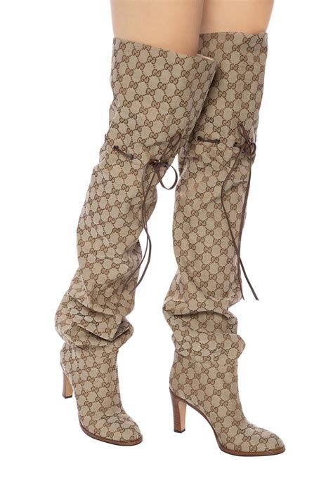 gucci boot womens|gucci monogram thigh high boots.